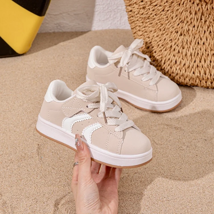 Beige Stripe Trainers
